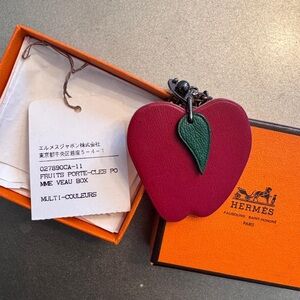 Hermès Red and Green Apple Bag Charm